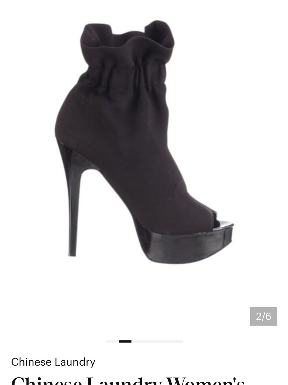 Chinese Laundry Black Peep-Toe Platform Stiletto Sock Booties